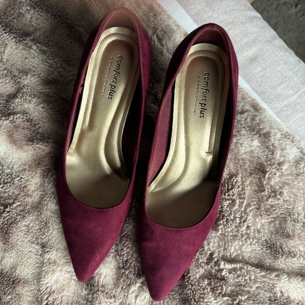 EUC Comfort Plus by Predictions Burgundy Suede Stiletto Sz 8.5 - Picture 6 of 6